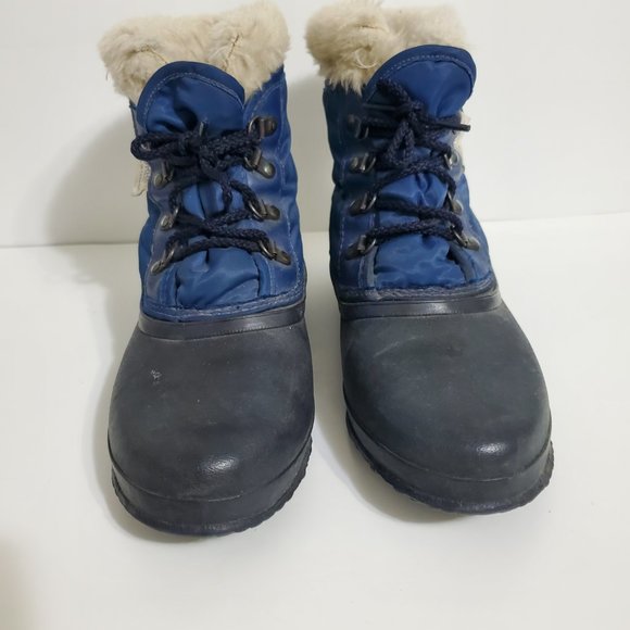Vintage Sorel Tromper Snow Boots blue black wool - Picture 2 of 11